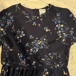 Liz Baker Navy Dress with Floral Accents